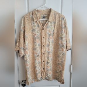 Tommy Bahama Mens 100% Silk Short Sleeve Button Down Size Large Floral
